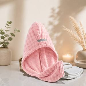 Toalla turbante de vellón coral de 11x28 pulgadas, de secado rápido, resistente al encrespamiento, tejido ampliado, antimicrobiana, para cabello seco, directa de fábrica - Product Image 2