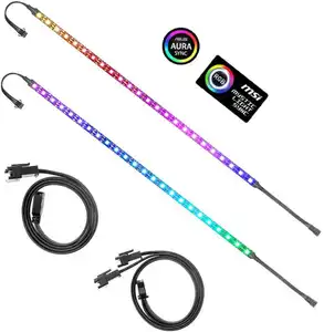 Boîtier d'ordinateur pour jeux vidéo, Kit de commande logiciel, bande lumineuse RGB LED avec aimants intégrés, couleur de rêve, 5 pièces