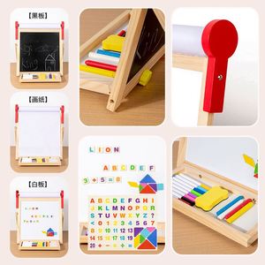 Pizarra Multifuncional Mini de Madera para Sobremesa, Pizarra Blanca con Soporte, Clip para Papel y Accesorios - Product Image 5