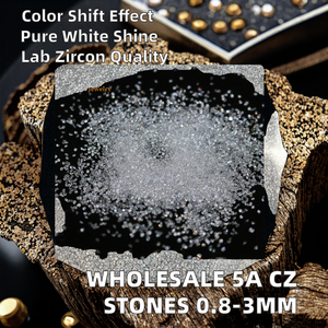 Fábrica de Gemas Wuzhou CZ, Venta al por Mayor de Circonita Cúbica Suelta de Alta Calidad 5A, 0.8-3mm, Color Blanco, Tratada con Calor - Product Image 2