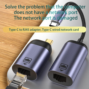 Adaptadores USB <span class=keywords><strong>C</strong></span> a RJ45 de 100 Gigabit, 100 MBps, TIPO-<span class=keywords><strong>C</strong></span> a Puerto de Red, No Requiere Instalación de Controladores, Conexión por Cable de Red - Product Image 1