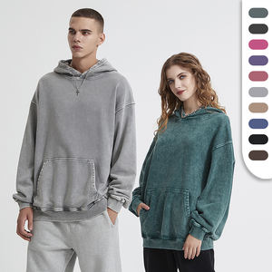 Sudadera Unisex Extra Grande con Hombros Caídos y Capucha, Estilo Vintage, Teñido Batik, 100% Algodón, Otoño - Product Image 1