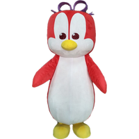 Costume de mascotte en peluche pingouin rouge personnalisé pour adultes - Thème de Noël unisexe