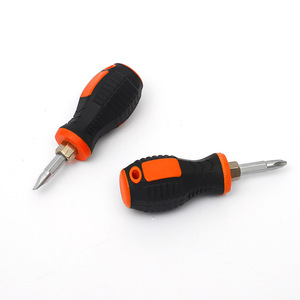 Mini destornillador de mango corto, Phillips, de cabeza plana, recubierto de goma, herramienta para bricolaje doméstico 0001 - Product Image 1