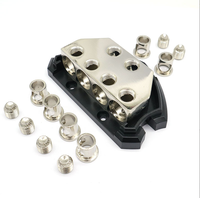 Bloc de distribution d'alimentation audio pour voiture 4 voies, 2 entrées 0,2/4 AWG vers 4 sorties 0,2/4 AWG, répartiteur de masse pour amplificateur avec couvercle