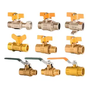 Dày Brass Bóng Van Với Bướm Xử Lý Cơ Khí Bóng Van Với Khóa Trung Quốc Gas Điện Bóng Van PVC Npt PPR