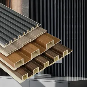 外部wpc覆层墙木纹屋顶/天花板/壁板室内塑料木材复合立面板条wpc墙板