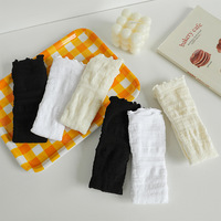 Chaussettes courtes antibactériennes blanches et noires pour femmes, fines, à dentelle, pour usage quotidien, chaussettes mi-mollet JK