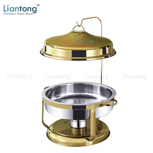 New Cheap Economic Hotel Restaurant Party Buffet 6 Litros Chafing Dish Casamento Round Food Warmer Chafing Dish com tampa suspensa - Product Image 2