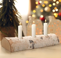 Porte-bougie conique en bois de bouleau écologique et durable, directement de l'usine, pour la décoration de la maison et les centres de table de Noël