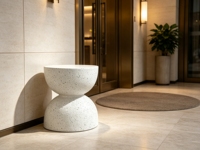 Table basse sculpturale torsadée, durable, portable et moderne – Utilisation intérieure/extérieure, mobilier texturé pour salon, décoration intérieure