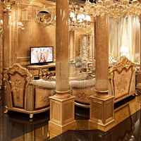 High-End Luxus Schnitts ofa Set Möbel Französisch Stil Massivholz Klassische Wohnzimmer Sofas