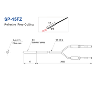 Senpum R2 résistant à la flexion 2m capteur à fibre optique à coupe libre détection d'objet capteurs optiques pour FU-4FZ