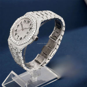 นาฬิกาผ่านการทดสอบเพชร โมอิสซาไนต์ ขนาด 40 มม. สแตนเลสสตีล กระจกแซฟไฟร์ แฟชั่นธุรกิจ ตัวเรือนแบบเข็ม ระบบกลไก ฮิปฮอป - Product Image 2