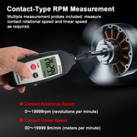Sensor Cerdas ST9256 2 in 1 Tachometer Digital Kontak & Non-kontak Pengukur Kecepatan Rotasi Motor RPM Meter Laser Fotoelektrik Speedometer