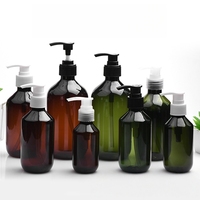 IBELONG 100ml 150ml 200ml 300ml 400ml 500ml Bouteilles en plastique PET vert ambre pour gel douche avec pompe, flacon de lotion