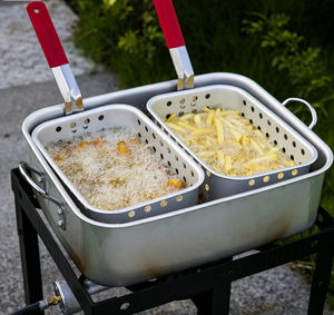 Kit de friteuse à poisson d'extérieur de 18 litres avec 2 paniers intérieurs et brûleur au propane de 58 000 BTU pour la friture du poisson, des ailes de poulet et des frites - Product Image 2