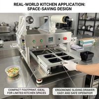 Machine de scellage automatique de barquettes en plastique, semi-automatique, pour l'emballage alimentaire