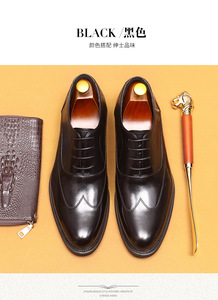 S0010X di alta vendita di alta qualità in pelle di primo strato in vacchetta formato Business a punta si sposano scarpe da uomo all'ingrosso - Product Image 6