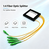 Répartiteur PLC monomode 1x4 avec connecteurs SC LC UPC APC, boîtier ABS pour FTTA à fibre optique, pour câble de brassage CATV