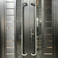 Portes d'entrée à double couche, portes de sécurité extérieures en acier inoxydable pour la maison, entrée extérieure