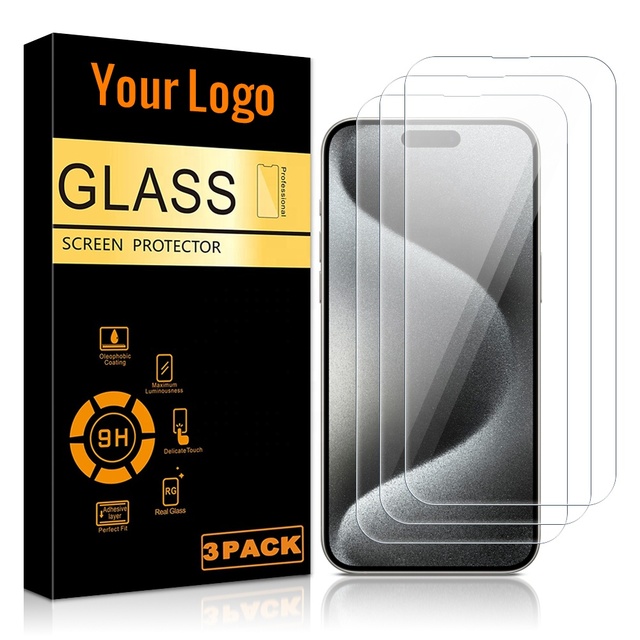 9h Explosion-proof Mobile Phone Toughened Full Glue Tempered Glass for iphone 15 14 13 12 11 Xs Max Xr Screen Protector 3 Pack