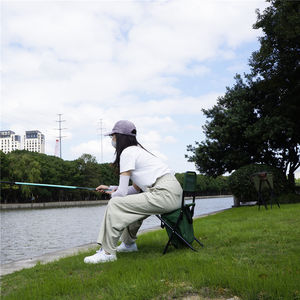 Chaise de pêche pliable avec rangement intégré et dossier, petit tabouret de pêche pliable avec sac isotherme, chaise de pêche pour la pêche au feeder - Product Image 5