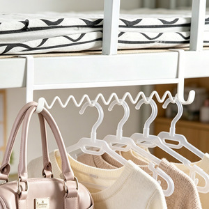 Wavy clothes rack for dorm rooms, bedside clothes <b>hooks</b>, no drilling required, dormitory storage and organization, upper bunk - Product Image 2