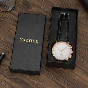 YAZOLE D H-035 Hot Bán Biểu Tượng Tùy Chỉnh Hộp Đồng Hồ Chất Lượng Hình Chữ Nhật Đen Quà Tặng Đồng Hồ Trường Hợp OEM Bao Bì Hộp Bán Buôn - Product Image 1