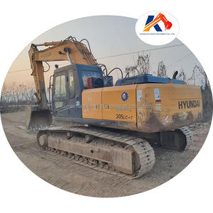 Excavadora de cadenas Hyundai 305LC-7 usada de Corea del Sur con motor Cummins, control PLC y bomba hidráulica en stock - Product Image 1