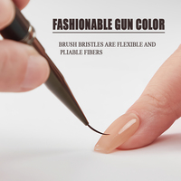 Ensemble de stylos à poils fins pour nail art avec manche métallique, pour motifs floraux et dessin de lignes, 5 pièces, Modèle 562, Fabriqué au Jiangxi