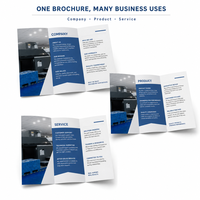 Brochure personnalisée tri-pliée pour présentation de produits et services d'entreprise B2B
