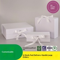 Boîte cadeau magnétique pliable personnalisée avec couvercle rabattable, laminage mat, doublure en éponge, impression offset, couleur unie, gaufrage, réutilisable