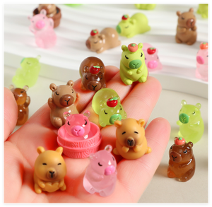 Hada suculenta miniatura pequeña estatuilla resina de dibujos animados <span class=keywords><strong>3D</strong></span> Capybara Animal figura chico bañera ducha suerte ciego misterio bolsa juguete - Product Image 2
