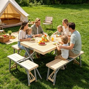 High Quality Durable Aluminum & Iron Foldable Anti Deformation Wrap Outdoor Gym Camping Table and <b>Chair</b> <b>Set</b> - Product Image 6