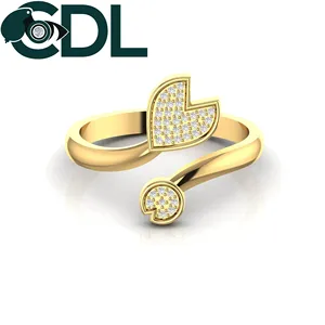 Anello regolabile a grappolo di diamanti solido in oro bianco rosa giallo 14kt 3.53 gioielli GM per donna