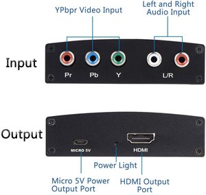 อะแดปเตอร์แป<span class=keywords><strong>ลง</strong></span>สัญญาณ 1080p YPbPr เป็น HDMI พร้อมเสียง R/L สำหรับ <span class=keywords><strong>PS3</strong></span> Xbox 360 กล่องรับสัญญาณทีวี คอมโพเนนต์เป็น HDMI - Product Image 4