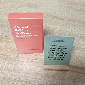 Design personalizzato personalizzato di stampa di gioco Eduction Flash Card gioco di affermazione <span class=keywords><strong>carte</strong></span> <span class=keywords><strong>con</strong></span> supporto in legno e scatola regalo - Product Image 5