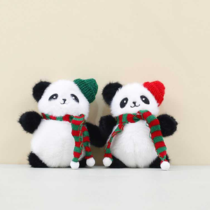 Plush Manufacturer Christmas <b>Panda</b> Scarf Knit Cap Keychain Cute Plush <b>Toys</b> 4inch Stuffed Animal <b>Toys</b> Claw Machine <b>Toys</b> for Boys - Product Image 1
