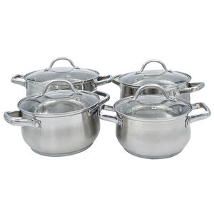 Altın anahtar özelleştirilebilir paslanmaz çelik 80% fırçalanmış + 20% cilalı Finish 8-Piece çevre dostu kazan takım çelik boru kolları - Product Image 1