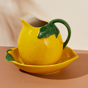 <span class=keywords><strong>Vaisselle</strong></span> en céramique <span class=keywords><strong>jaune</strong></span> citron - Product Image 4