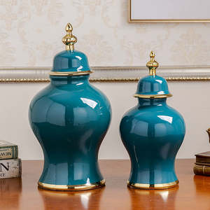 Jarrón Moderno de Cerámica/Porcelana con Acabado Brillante, Grande, Blanco, Plateado y Dorado, para Almacenamiento, Decoración del Hogar - Product Image 5