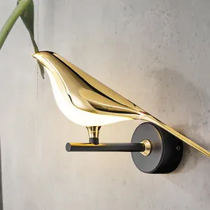 Led Bird Shape Wall Lamps Minimalist Wall Bird Lamp Gold Modern Bird Wall Lamp Creative Design