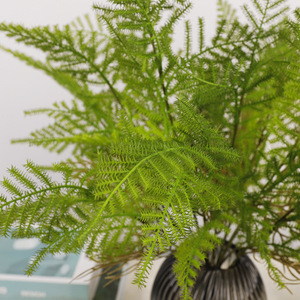 QIHAO Helecho Artificial de Espárrago Verde, Hoja Decorativa de 7 Cabezas, Planta de Plástico para Interiores, Alta Simulación - Product Image 2