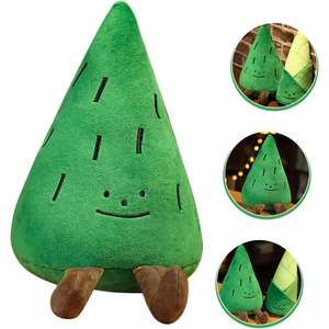 Kawaii Smile Expression Bamboo Shoot Cojín con piernas <span class=keywords><strong>Plantas</strong></span> verdes <span class=keywords><strong>Reconocer</strong></span> Herramienta de felpa Bamboo Plushie Juguetes de aprendizaje para niños - Product Image 2