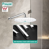 Frascio Waterark forme ronde dissimulé mural chromé 12 pouces en acier inoxydable douche de tête accessoires de robinet de salle de bain
