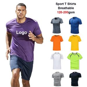 Cadeau de promotion tricoté sportif polyester maille plaine t-shirt personnalisé Sublimation transfert impression Logo t-shirt coupe régulière hommes - Product Image 5