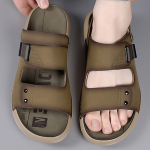 Sandales d'extérieur pour hommes, semelle extérieure en caoutchouc, antidérapantes, chaussures de plage décontractées, résistantes à l'usure, design tendance, printemps-été - Product Image 2