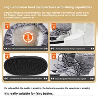 Bottes d'hiver pour femmes, nouveau style, mi-mollet, à motifs, rembourrées, chaudes et résistantes à la neige, pour le commerce transfrontalier