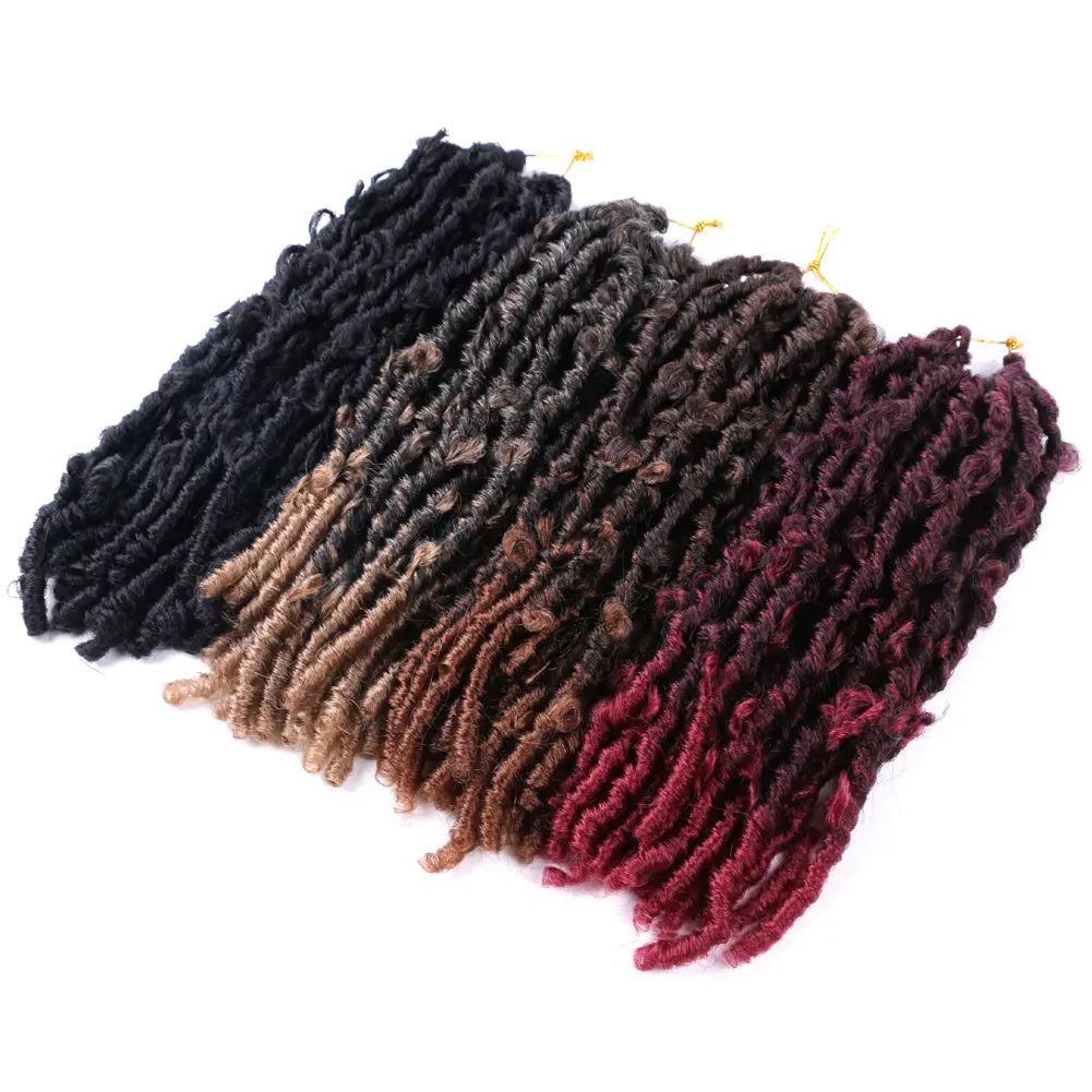 अनुकूलित तितली Locs Crochet Braids के बाल, 14 "80g व्यथित अशुद्ध Locs Crochet बाल 20 किस्में/पैक Locs पूर्व-मोड़ ब्रेडिंग